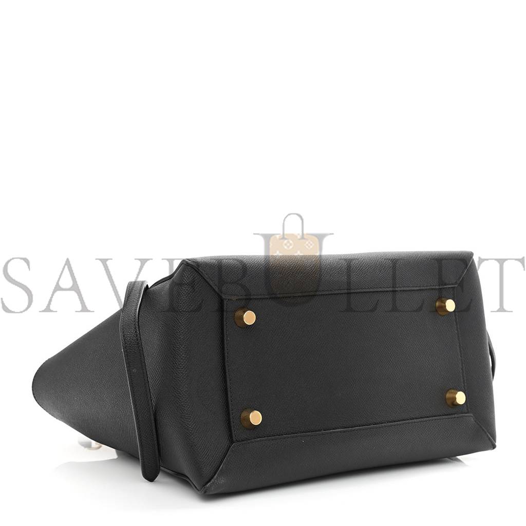 CELINE GRAINED CALFSKIN MINI BELT BAG BLACK (28*25*16cm) CELINE GRAINED CALFSKIN MINI BELT BAG BLACK (28*25*16cm)