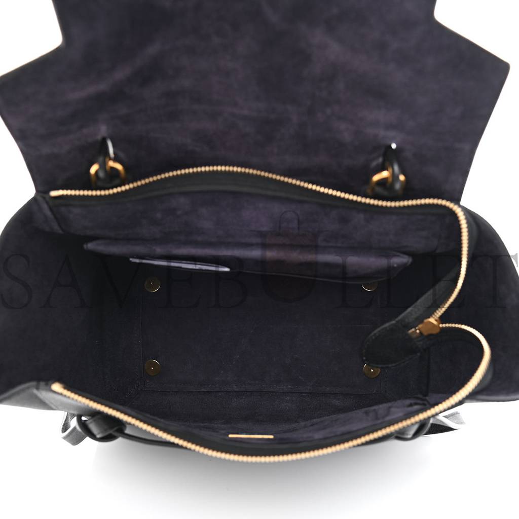 CELINE GRAINED CALFSKIN MINI BELT BAG BLACK (28*25*16cm) CELINE GRAINED CALFSKIN MINI BELT BAG BLACK (28*25*16cm)