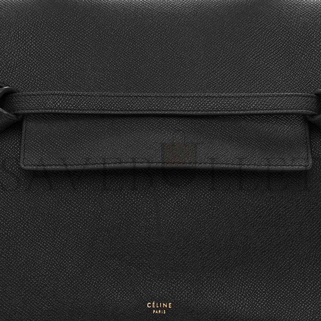 CELINE GRAINED CALFSKIN MINI BELT BAG BLACK (28*25*16cm) CELINE GRAINED CALFSKIN MINI BELT BAG BLACK (28*25*16cm)