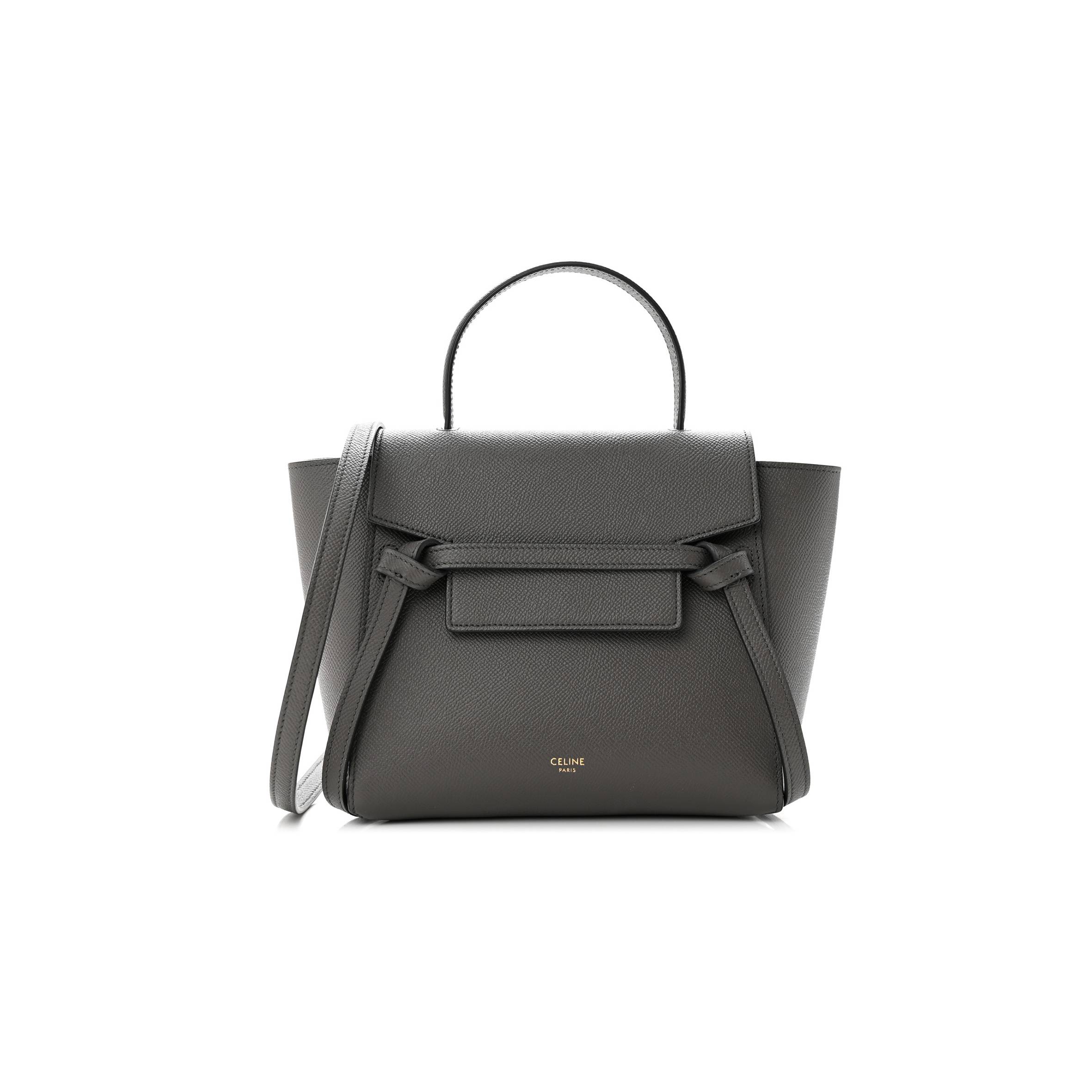 CELINE GRAINED CALFSKIN NANO BELT BAG GREY (20*19*11cm) CELINE GRAINED CALFSKIN NANO BELT BAG GREY (20*19*11cm)