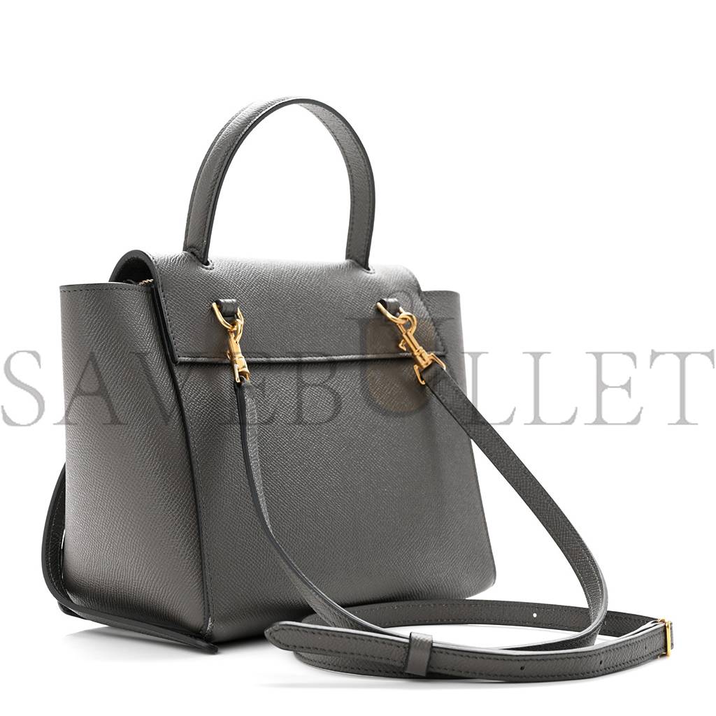 CELINE GRAINED CALFSKIN NANO BELT BAG GREY (20*19*11cm) CELINE GRAINED CALFSKIN NANO BELT BAG GREY (20*19*11cm)
