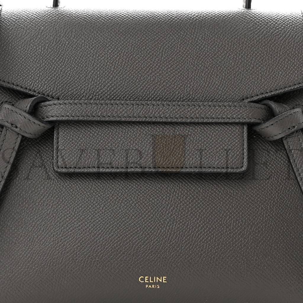 CELINE GRAINED CALFSKIN NANO BELT BAG GREY (20*19*11cm) CELINE GRAINED CALFSKIN NANO BELT BAG GREY (20*19*11cm)