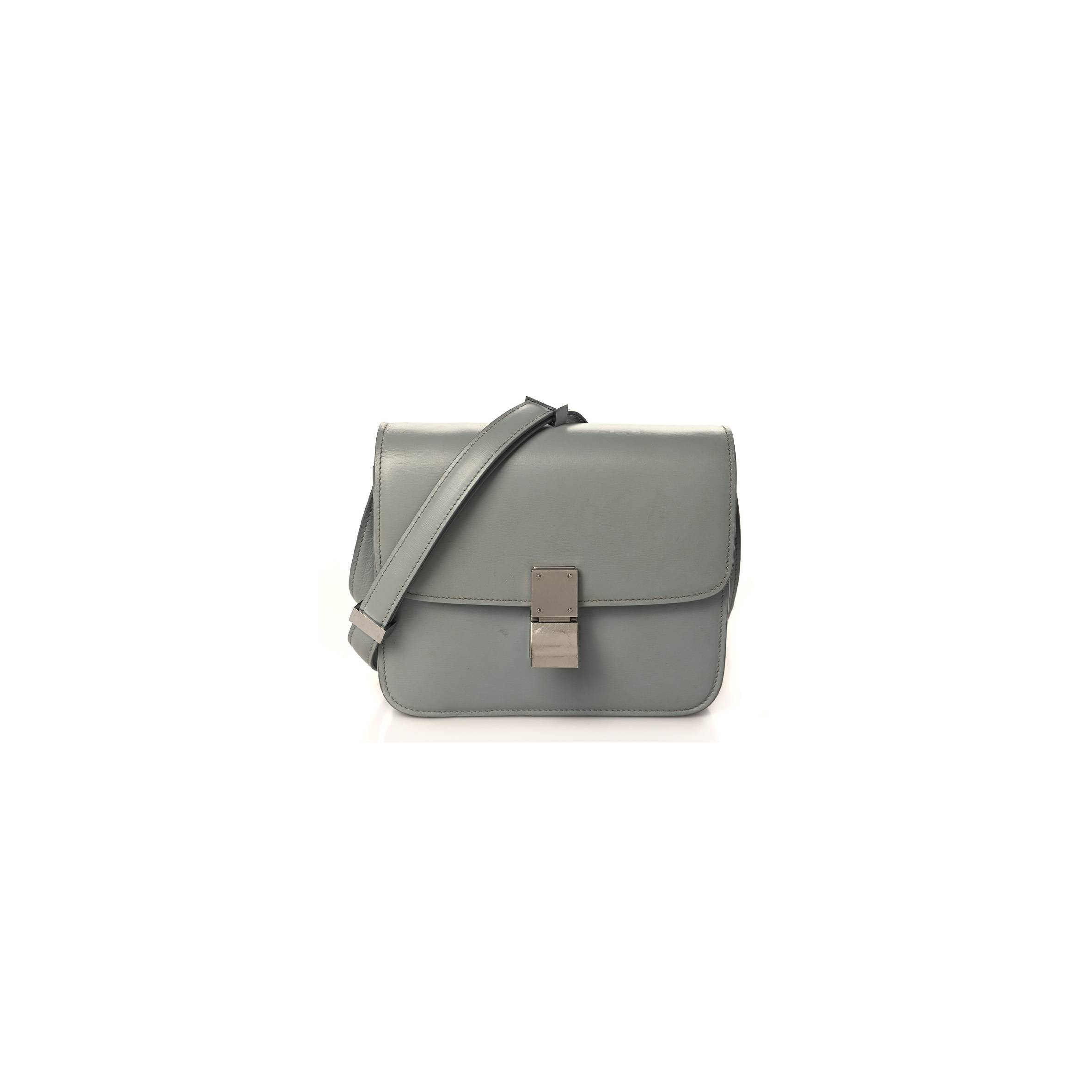 CELINE BOX CALFSKIN TEEN CLASSIC BOX FLAP BAG FROST (18*15*6cm) CELINE BOX CALFSKIN TEEN CLASSIC BOX FLAP BAG FROST (18*15*6cm)