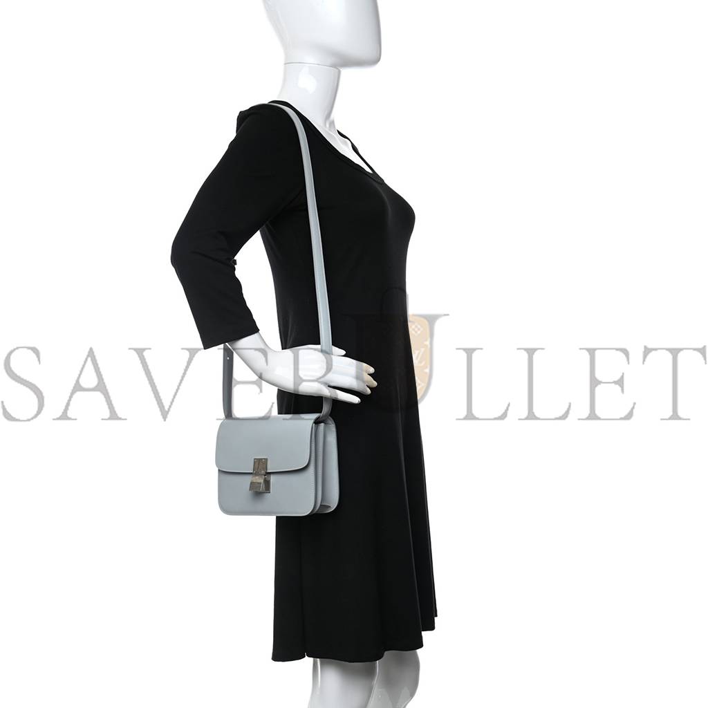 CELINE BOX CALFSKIN TEEN CLASSIC BOX FLAP BAG FROST (18*15*6cm) CELINE BOX CALFSKIN TEEN CLASSIC BOX FLAP BAG FROST (18*15*6cm)