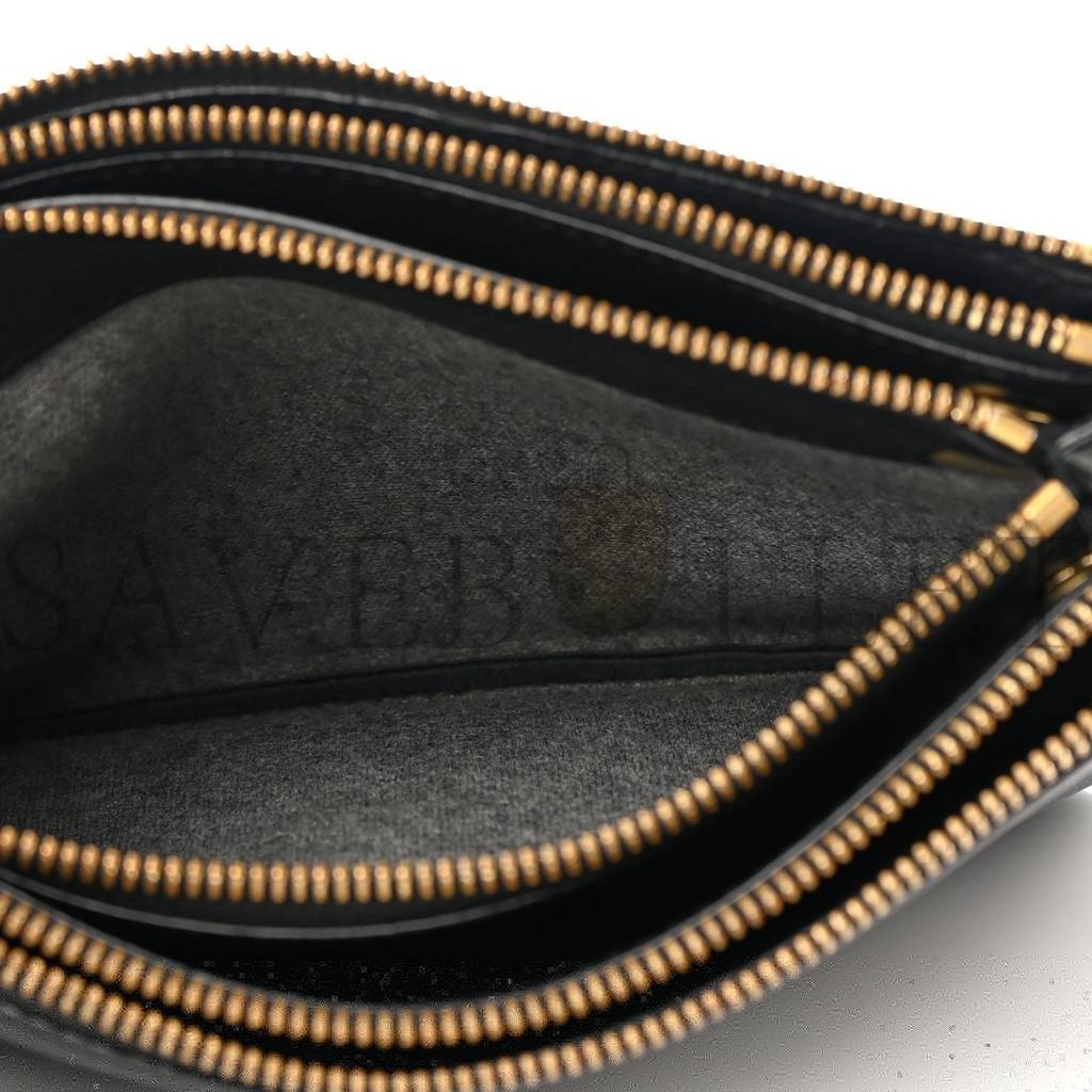 CELINE LAMBSKIN SMALL TRIO CROSSBODY BAG BLACK (22*14*4cm) CELINE LAMBSKIN SMALL TRIO CROSSBODY BAG BLACK (22*14*4cm)