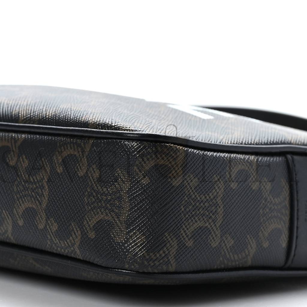 CELINE TRIOMPHE CANVAS MEDIUM MESSENGER BAG BLACK (23*15*4cm) CELINE TRIOMPHE CANVAS MEDIUM MESSENGER BAG BLACK (23*15*4cm)
