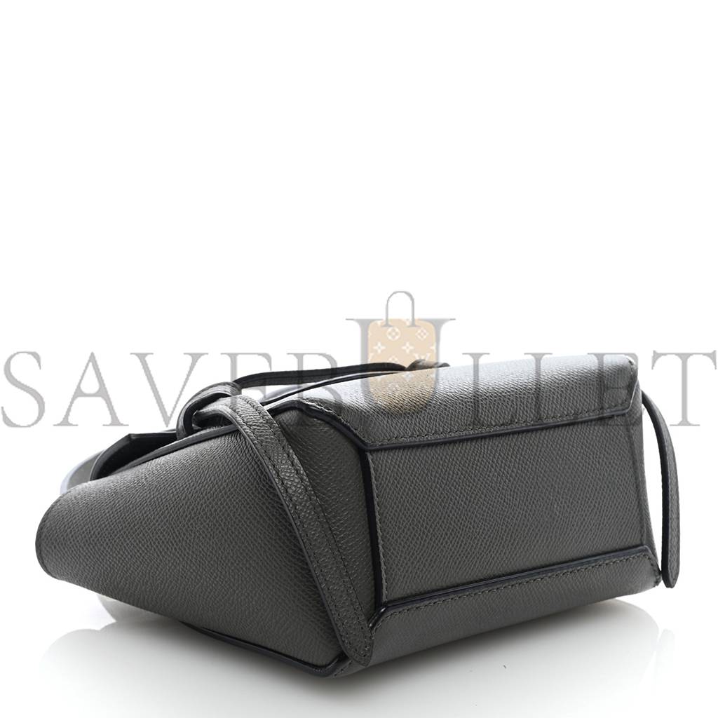 CELINE GRAINED CALFSKIN PICO BELT BAG GREY (16*15*8cm) CELINE GRAINED CALFSKIN PICO BELT BAG GREY (16*15*8cm)