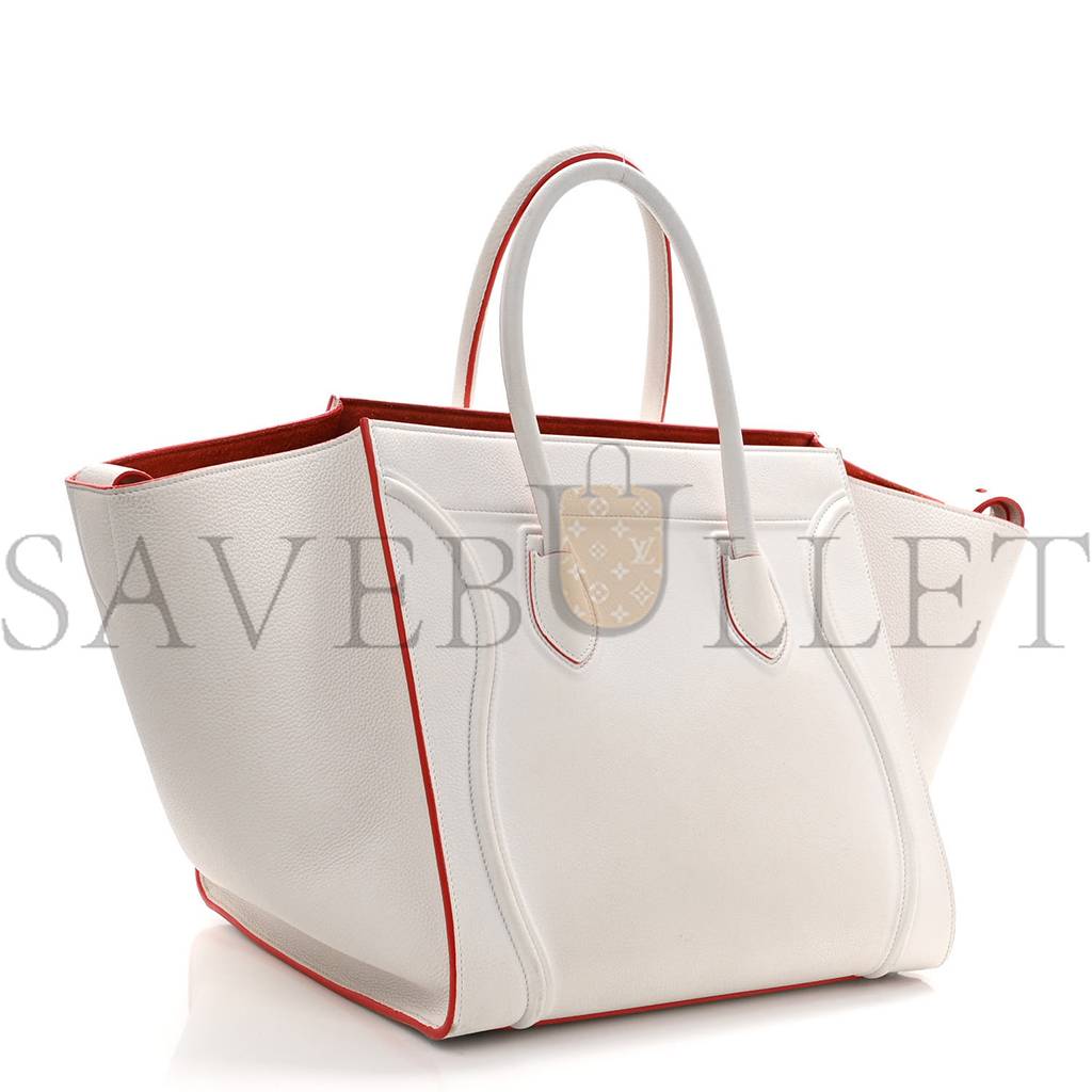CELINE GRAINED CALFSKIN MEDIUM PHANTOM LUGGAGE WHITE (30*29*24cm) CELINE GRAINED CALFSKIN MEDIUM PHANTOM LUGGAGE WHITE (30*29*24cm)