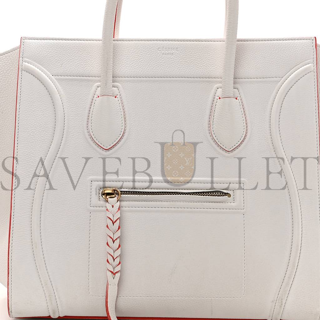 CELINE GRAINED CALFSKIN MEDIUM PHANTOM LUGGAGE WHITE (30*29*24cm) CELINE GRAINED CALFSKIN MEDIUM PHANTOM LUGGAGE WHITE (30*29*24cm)