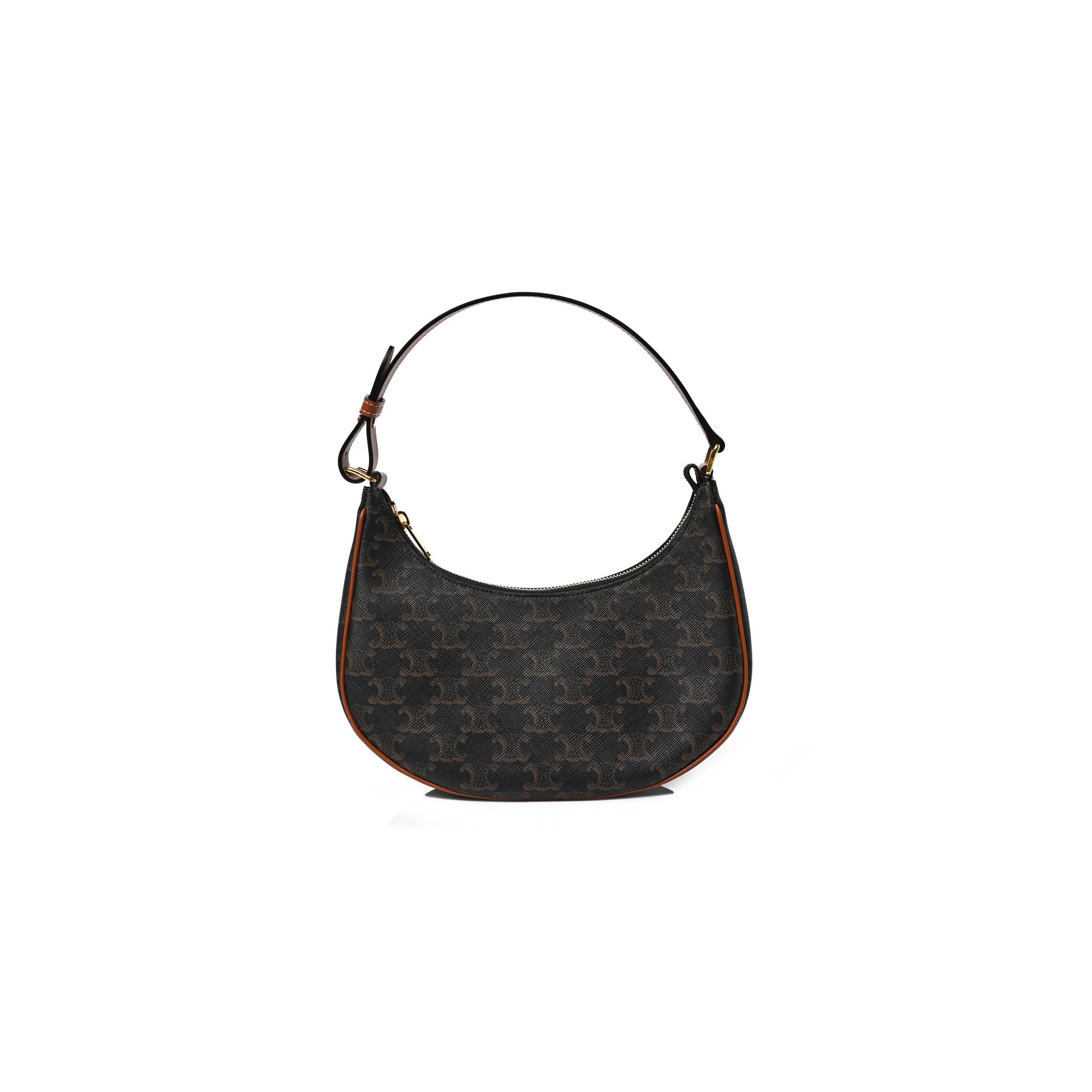 CELINE TRIOMPHE CANVAS CALFSKIN AVA SHOULDER BAG TAN (25*19*7cm) CELINE TRIOMPHE CANVAS CALFSKIN AVA SHOULDER BAG TAN (25*19*7cm)