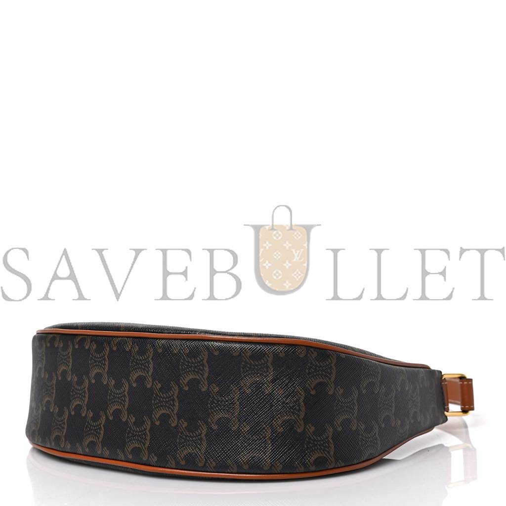 CELINE TRIOMPHE CANVAS CALFSKIN AVA SHOULDER BAG TAN (25*19*7cm) CELINE TRIOMPHE CANVAS CALFSKIN AVA SHOULDER BAG TAN (25*19*7cm)