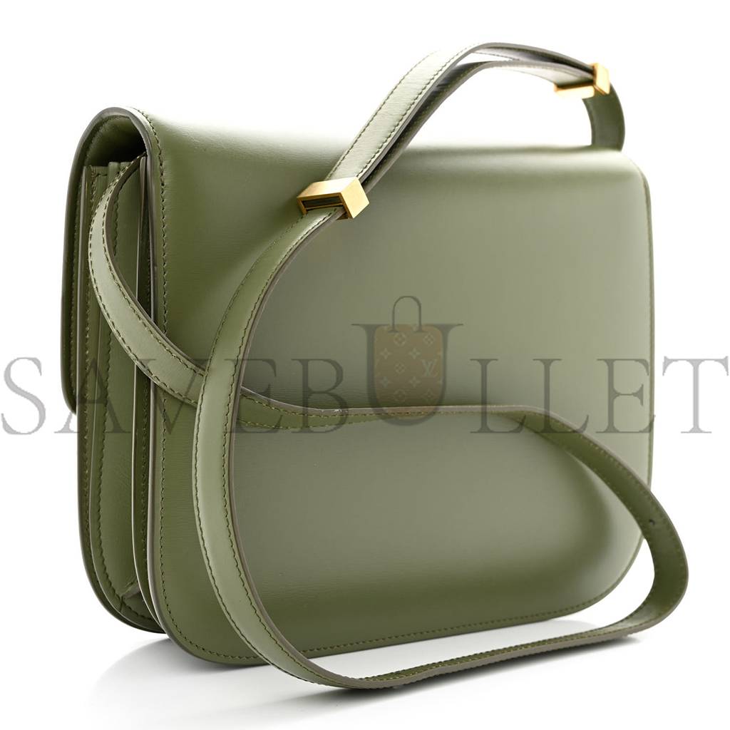 CELINE BOX CALFSKIN CLASSIC BOX MEDIUM FLAP BAG ARMY GREEN (23*18*6cm) CELINE BOX CALFSKIN CLASSIC BOX MEDIUM FLAP BAG ARMY GREEN (23*18*6cm)