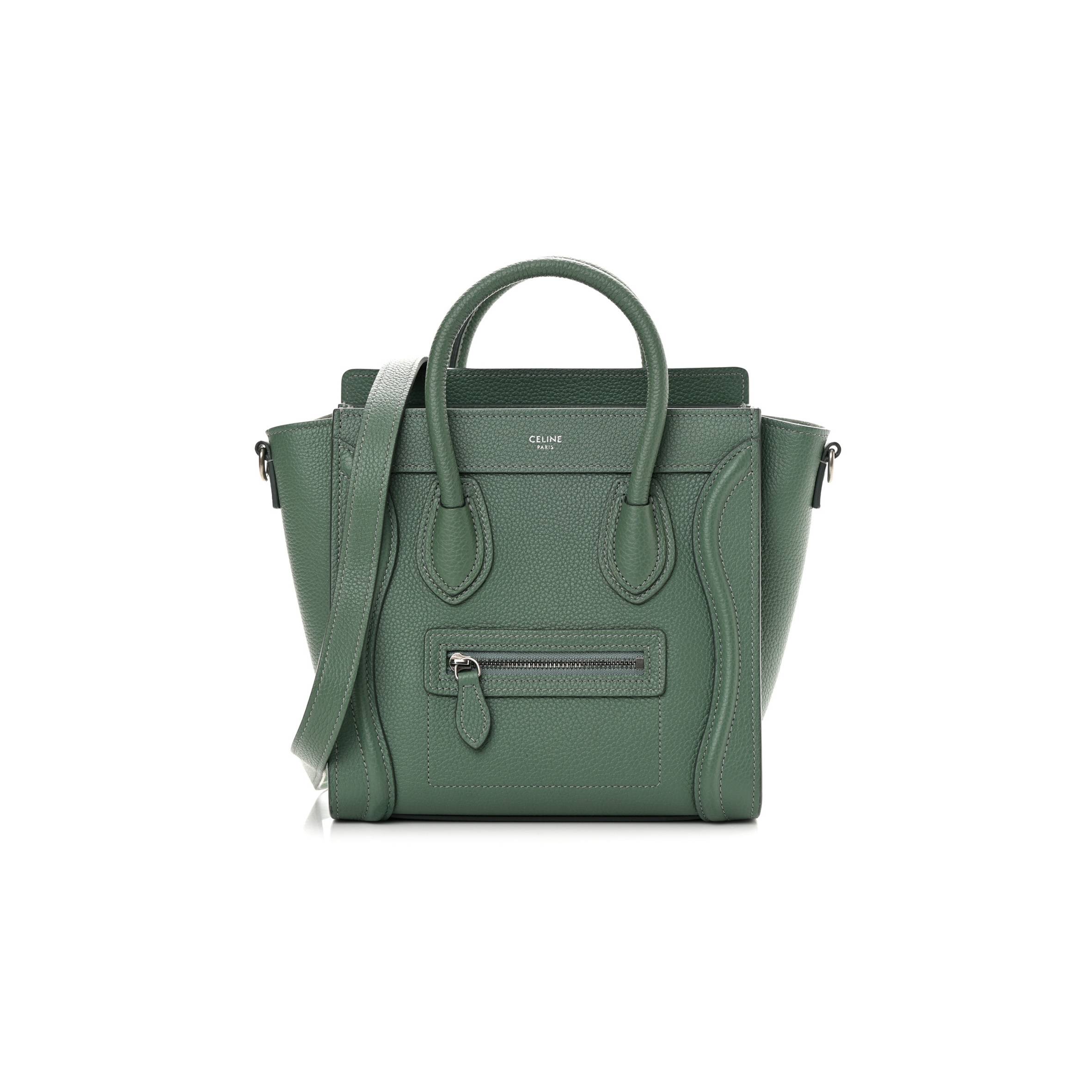 CELINE DRUMMED CALFSKIN NANO LUGGAGE CELADON (21*20*10cm) CELINE DRUMMED CALFSKIN NANO LUGGAGE CELADON (21*20*10cm)