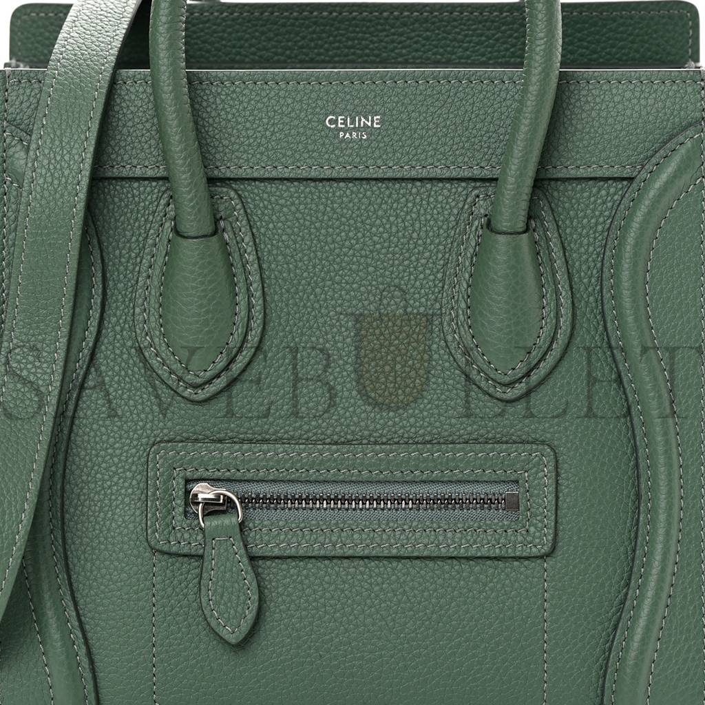 CELINE DRUMMED CALFSKIN NANO LUGGAGE CELADON (21*20*10cm) CELINE DRUMMED CALFSKIN NANO LUGGAGE CELADON (21*20*10cm)
