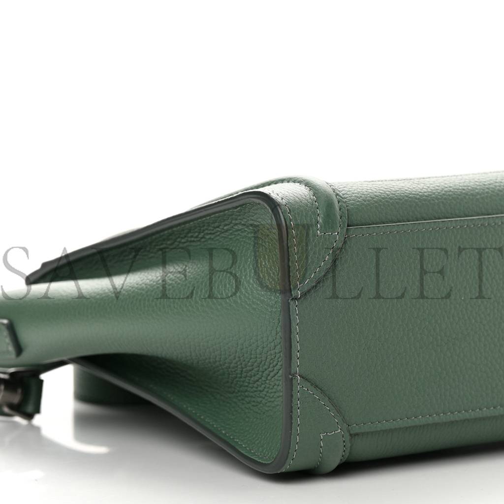 CELINE DRUMMED CALFSKIN NANO LUGGAGE CELADON (21*20*10cm) CELINE DRUMMED CALFSKIN NANO LUGGAGE CELADON (21*20*10cm)