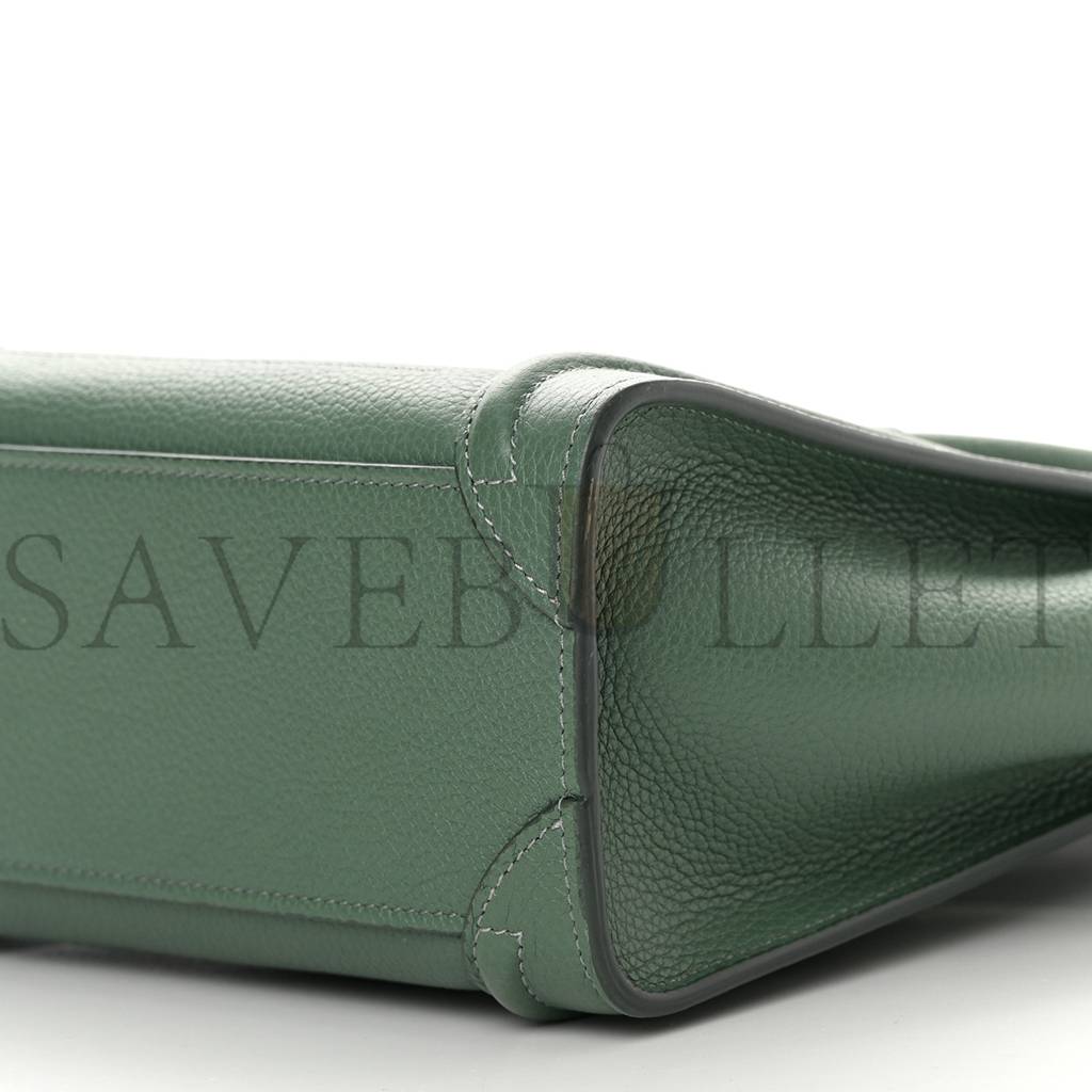 CELINE DRUMMED CALFSKIN NANO LUGGAGE CELADON (21*20*10cm) CELINE DRUMMED CALFSKIN NANO LUGGAGE CELADON (21*20*10cm)