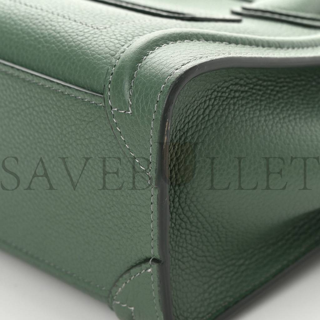 CELINE DRUMMED CALFSKIN NANO LUGGAGE CELADON (21*20*10cm) CELINE DRUMMED CALFSKIN NANO LUGGAGE CELADON (21*20*10cm)