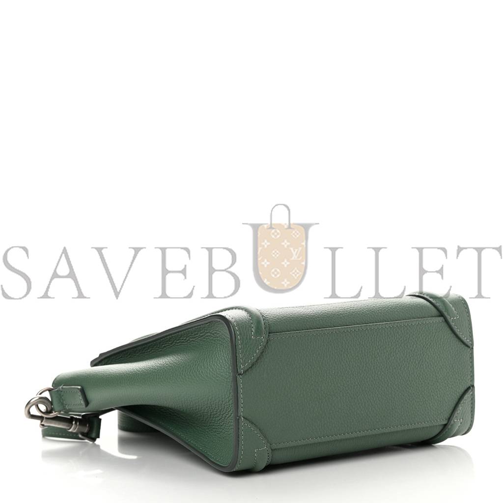 CELINE DRUMMED CALFSKIN NANO LUGGAGE CELADON (21*20*10cm) CELINE DRUMMED CALFSKIN NANO LUGGAGE CELADON (21*20*10cm)