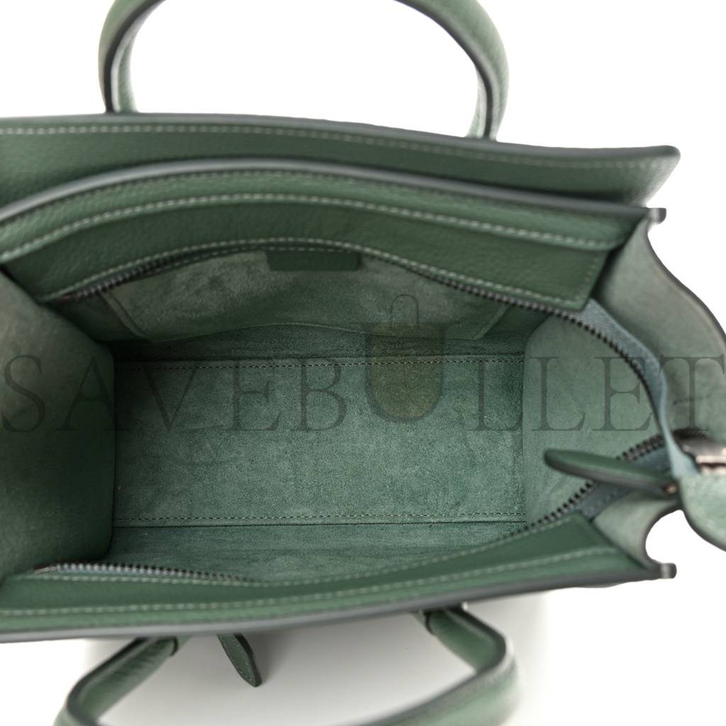 CELINE DRUMMED CALFSKIN NANO LUGGAGE CELADON (21*20*10cm) CELINE DRUMMED CALFSKIN NANO LUGGAGE CELADON (21*20*10cm)
