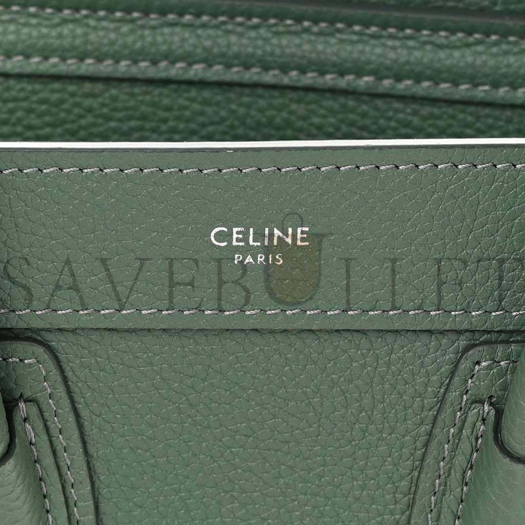 CELINE DRUMMED CALFSKIN NANO LUGGAGE CELADON (21*20*10cm) CELINE DRUMMED CALFSKIN NANO LUGGAGE CELADON (21*20*10cm)