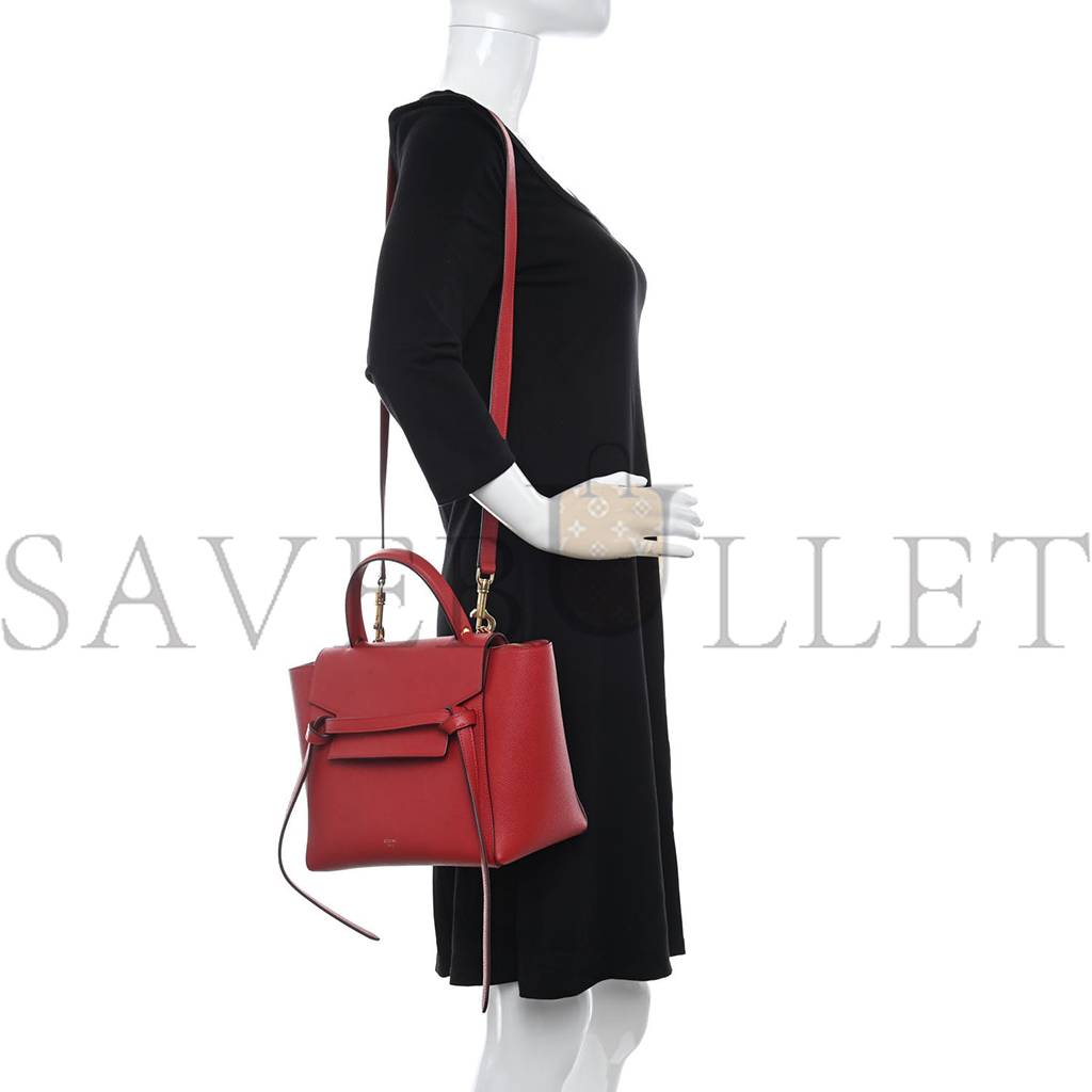 CELINE BABY GRAINED CALFSKIN MICRO BELT BAG COQUELICOT (24*19*14cm) CELINE BABY GRAINED CALFSKIN MICRO BELT BAG COQUELICOT (24*19*14cm)