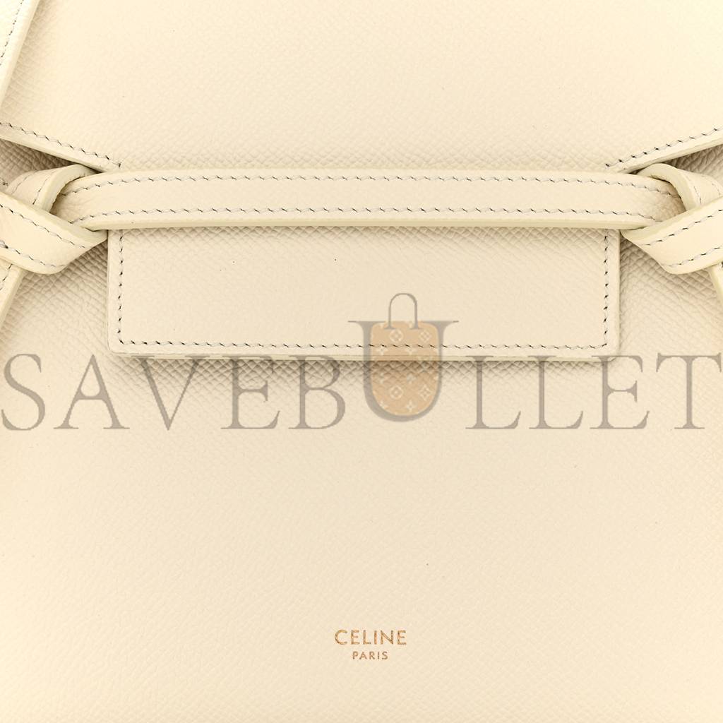CELINE GRAINED CALFSKIN NANO BELT BAG WHITE (15*14*8cm) CELINE GRAINED CALFSKIN NANO BELT BAG WHITE (15*14*8cm)