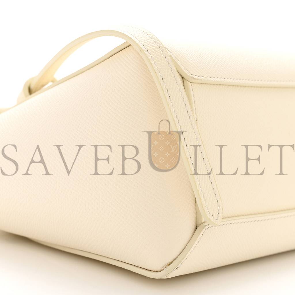 CELINE GRAINED CALFSKIN NANO BELT BAG WHITE (15*14*8cm) CELINE GRAINED CALFSKIN NANO BELT BAG WHITE (15*14*8cm)