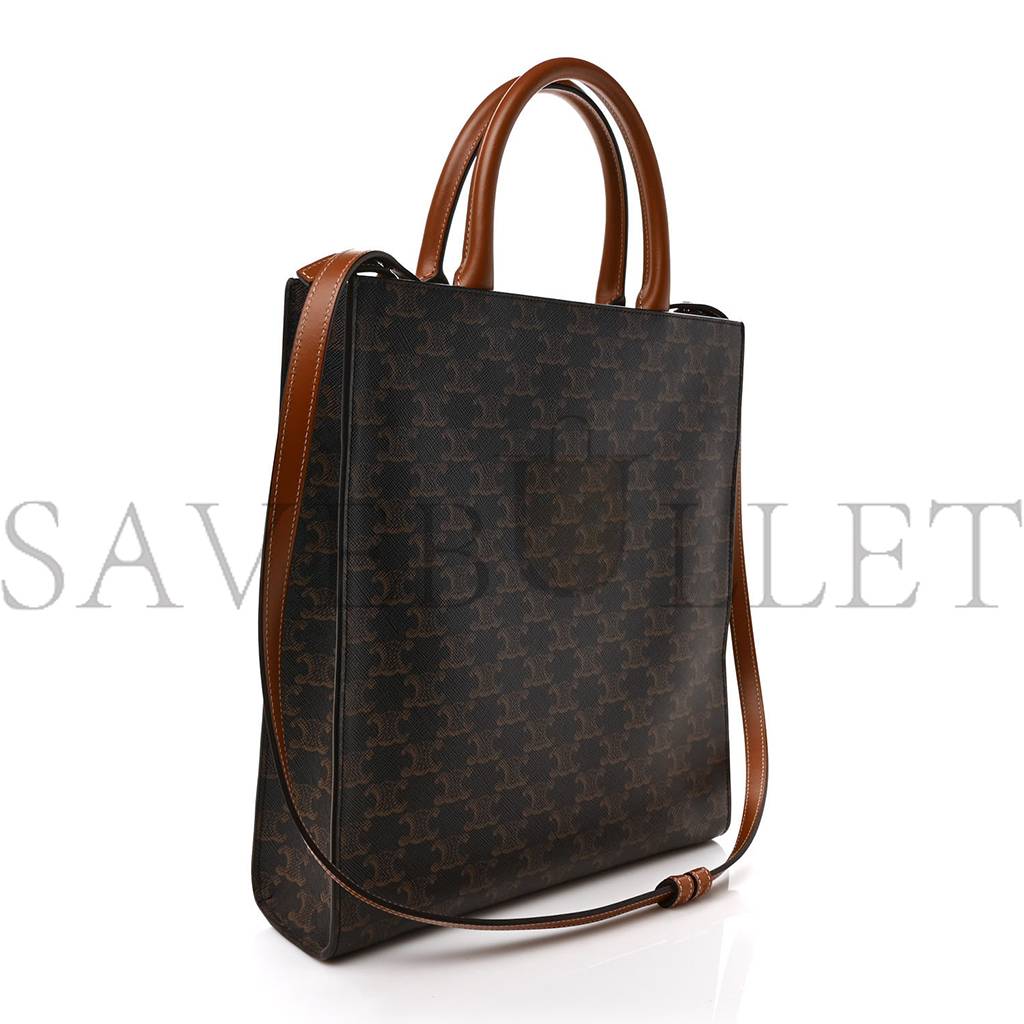CELINE TRIOMPHE CANVAS CALFSKIN SMALL VERTICAL CABAS TAN (32*29*8cm) CELINE TRIOMPHE CANVAS CALFSKIN SMALL VERTICAL CABAS TAN (32*29*8cm)