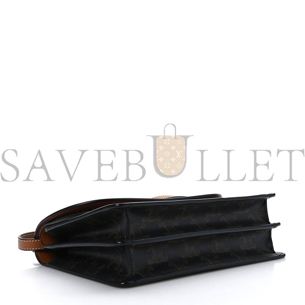 CELINE TRIOMPHE CANVAS LAMBSKIN WALLET ON STRAP TAN (20*13*6cm) CELINE TRIOMPHE CANVAS LAMBSKIN WALLET ON STRAP TAN (20*13*6cm)