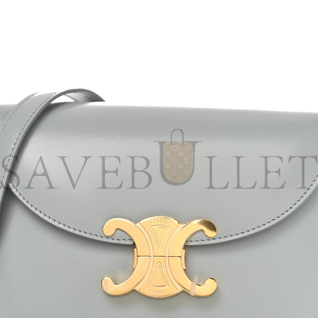 CELINE SHINY CALFSKIN TEEN BESACE CLEA TRIOMPHE BLUE GRAY (18*15*5cm) CELINE SHINY CALFSKIN TEEN BESACE CLEA TRIOMPHE BLUE GRAY (18*15*5cm)