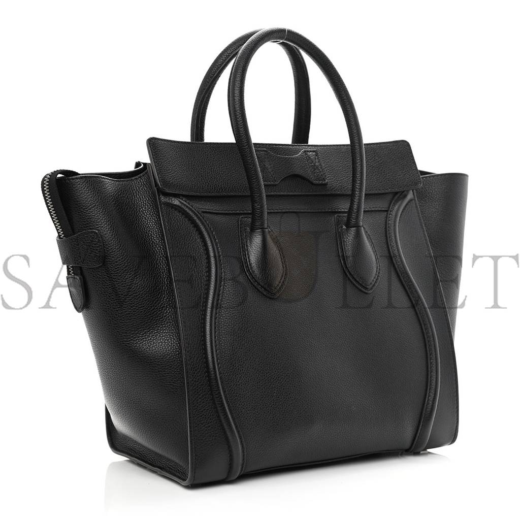 CELINE DRUMMED CALFSKIN MICRO LUGGAGE BLACK (26*26*14cm) CELINE DRUMMED CALFSKIN MICRO LUGGAGE BLACK (26*26*14cm)