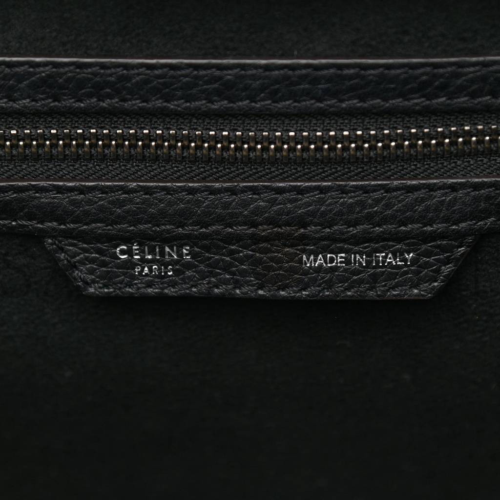 CELINE DRUMMED CALFSKIN MICRO LUGGAGE BLACK (26*26*14cm) CELINE DRUMMED CALFSKIN MICRO LUGGAGE BLACK (26*26*14cm)