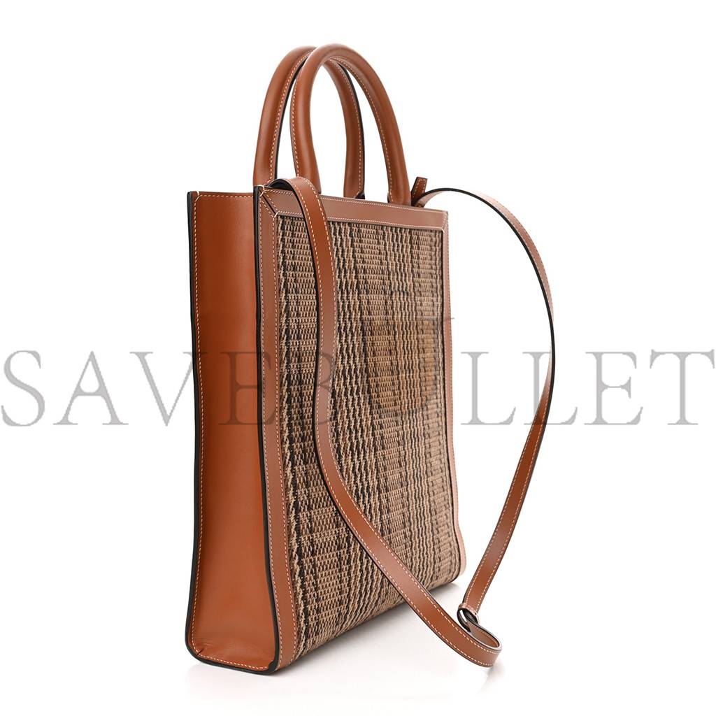 CELINE CALFSKIN TWEED SMALL VERTICAL CABAS DARK BROWN (31*28*8cm) CELINE CALFSKIN TWEED SMALL VERTICAL CABAS DARK BROWN (31*28*8cm)