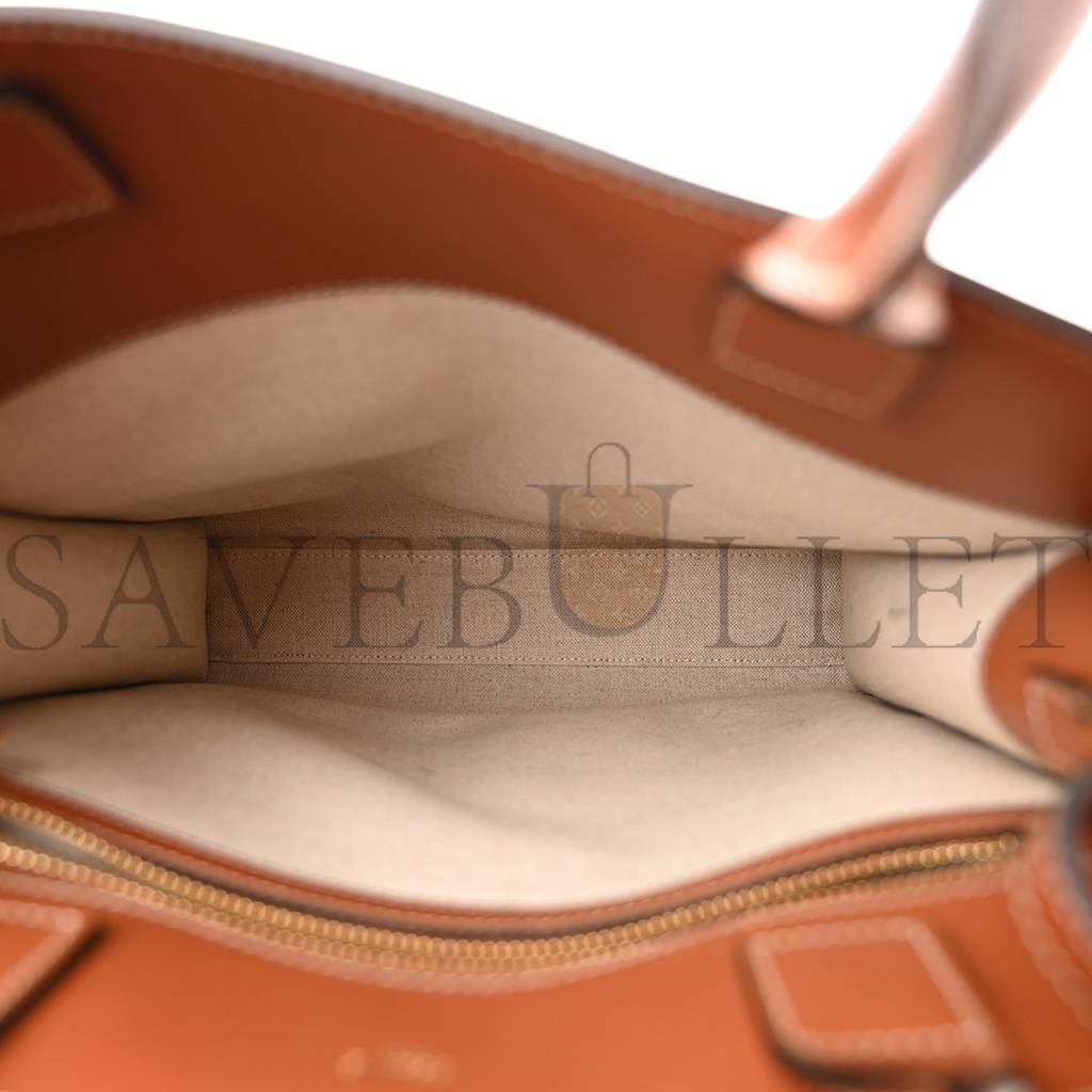 CELINE CALFSKIN TWEED SMALL VERTICAL CABAS DARK BROWN (31*28*8cm) CELINE CALFSKIN TWEED SMALL VERTICAL CABAS DARK BROWN (31*28*8cm)