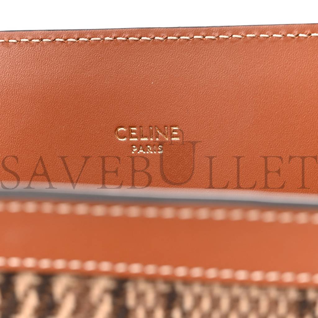 CELINE CALFSKIN TWEED SMALL VERTICAL CABAS DARK BROWN (31*28*8cm) CELINE CALFSKIN TWEED SMALL VERTICAL CABAS DARK BROWN (31*28*8cm)