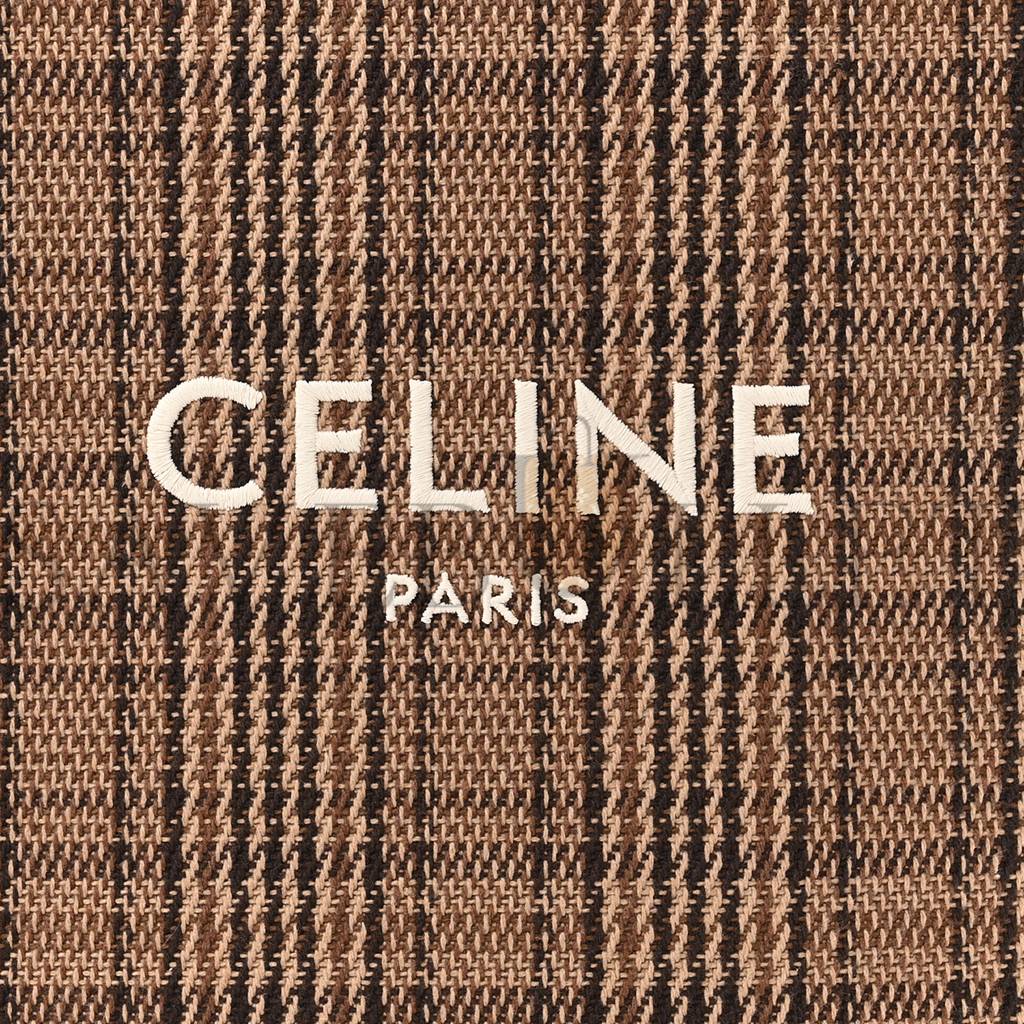 CELINE CALFSKIN TWEED SMALL VERTICAL CABAS DARK BROWN (31*28*8cm) CELINE CALFSKIN TWEED SMALL VERTICAL CABAS DARK BROWN (31*28*8cm)