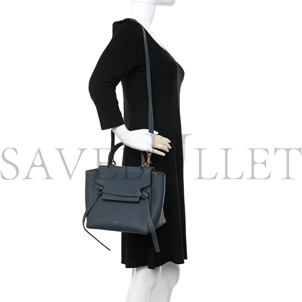 CELINE BABY GRAINED CALFSKIN MICRO BELT BAG NAVY BLUE (23*21*13cm) CELINE BABY GRAINED CALFSKIN MICRO BELT BAG NAVY BLUE (23*21*13cm)