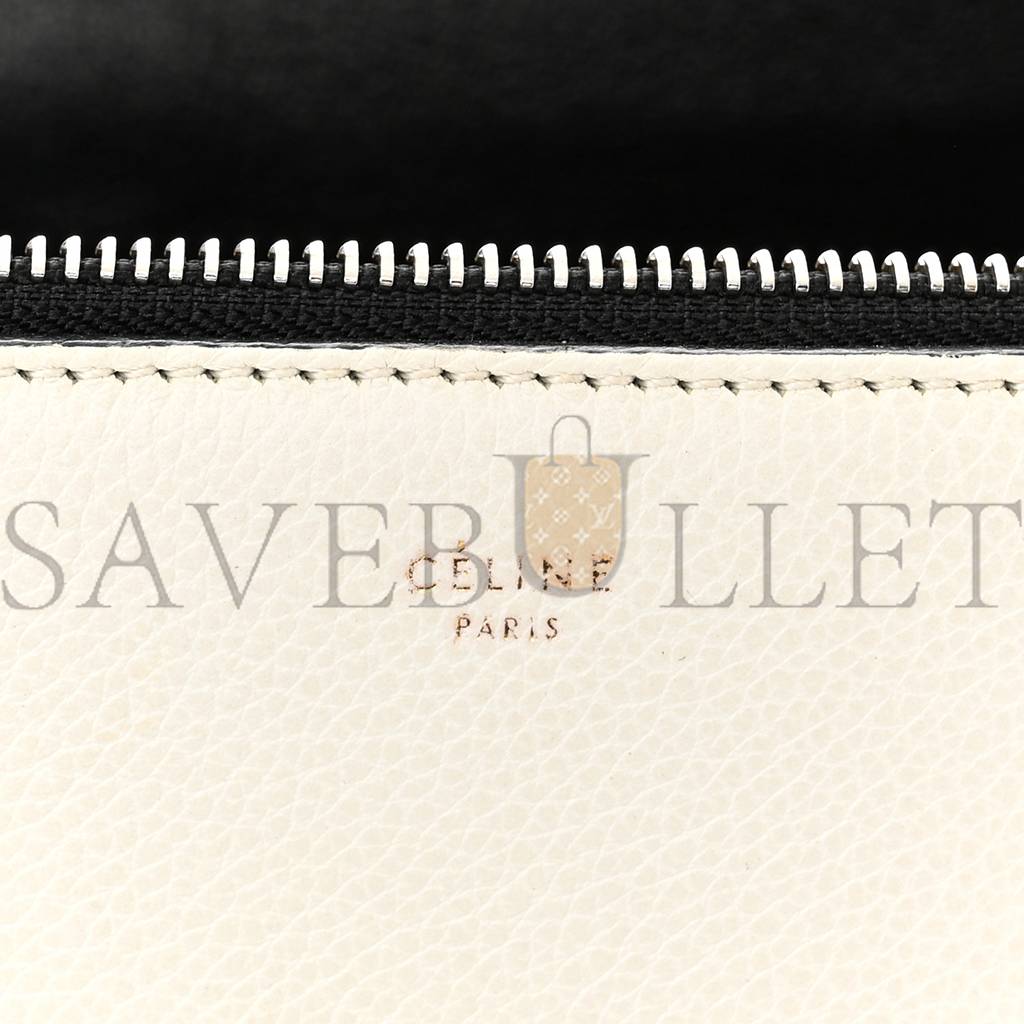 CELINE GRAINED CALFSKIN MEDIUM EDGE SHOULDER BAG WHITE (34*25*17cm) CELINE GRAINED CALFSKIN MEDIUM EDGE SHOULDER BAG WHITE (34*25*17cm)
