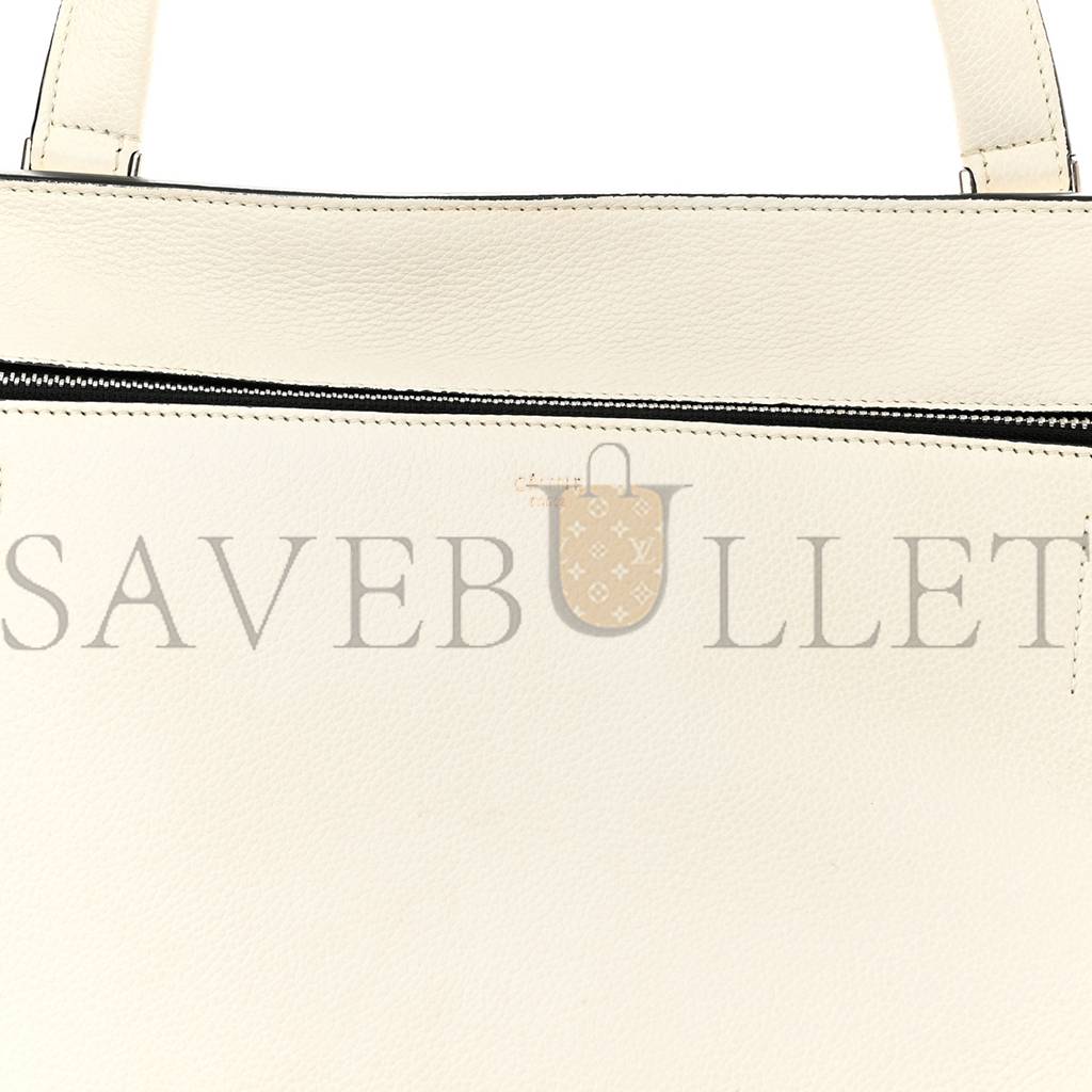 CELINE GRAINED CALFSKIN MEDIUM EDGE SHOULDER BAG WHITE (34*25*17cm) CELINE GRAINED CALFSKIN MEDIUM EDGE SHOULDER BAG WHITE (34*25*17cm)