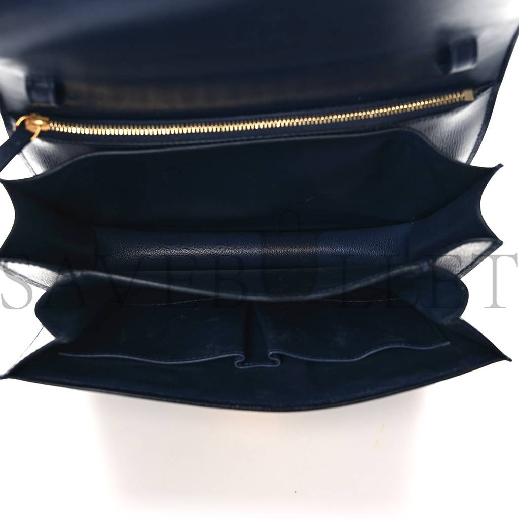 CELINE LIEGE CALFSKIN MEDIUM CLASSIC BOX FLAP BAG DARK BLUE (23*18*6cm) CELINE LIEGE CALFSKIN MEDIUM CLASSIC BOX FLAP BAG DARK BLUE (23*18*6cm)
