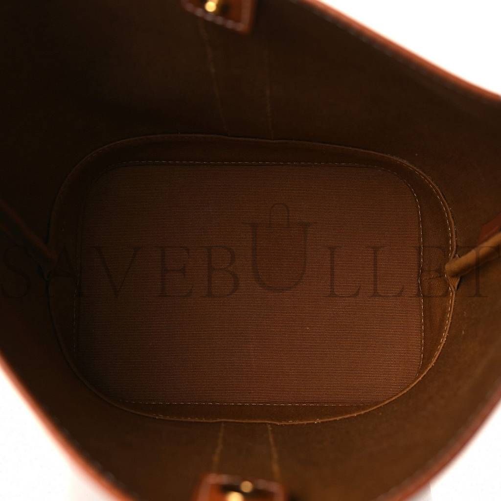 CELINE TRIOMPHE CANVAS CALFSKIN SMALL BUCKET BAG TAN (22*18*13cm) CELINE TRIOMPHE CANVAS CALFSKIN SMALL BUCKET BAG TAN (22*18*13cm)