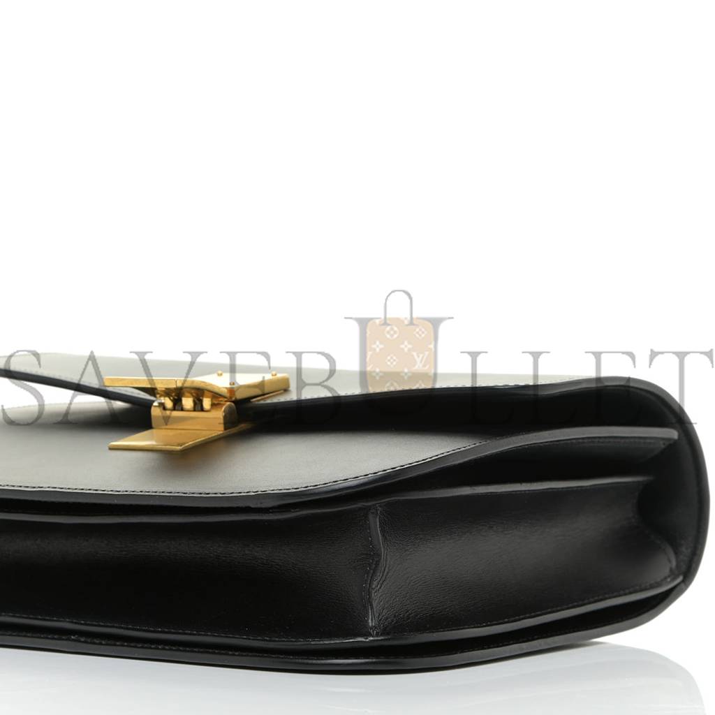 CELINE BOX CALFSKIN MEDIUM CLASSIC BOX FLAP BAG BLACK (23*18*7cm) CELINE BOX CALFSKIN MEDIUM CLASSIC BOX FLAP BAG BLACK (23*18*7cm)
