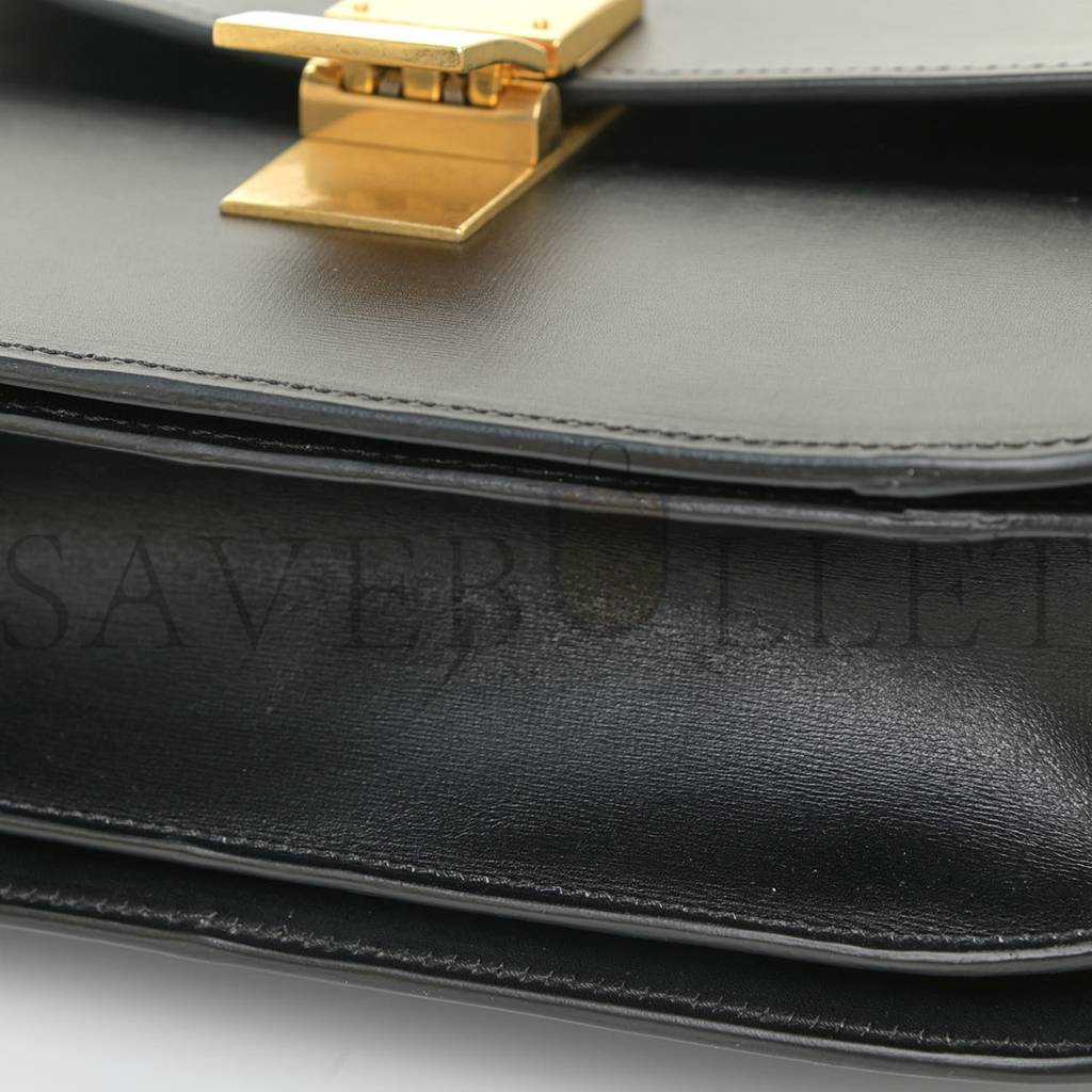 CELINE BOX CALFSKIN MEDIUM CLASSIC BOX FLAP BAG BLACK (23*18*7cm) CELINE BOX CALFSKIN MEDIUM CLASSIC BOX FLAP BAG BLACK (23*18*7cm)