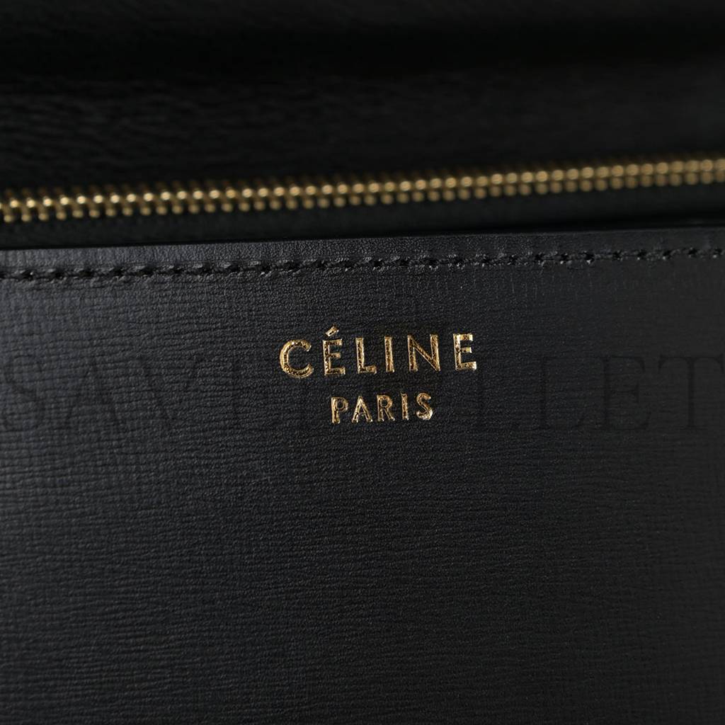 CELINE BOX CALFSKIN MEDIUM CLASSIC BOX FLAP BAG BLACK (23*18*7cm) CELINE BOX CALFSKIN MEDIUM CLASSIC BOX FLAP BAG BLACK (23*18*7cm)