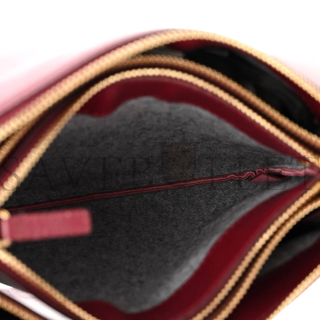 CELINE SMOOTH LAMBSKIN SMALL TRIO CROSSBODY BAG BURGUNDY (22*15*4cm) CELINE SMOOTH LAMBSKIN SMALL TRIO CROSSBODY BAG BURGUNDY (22*15*4cm)