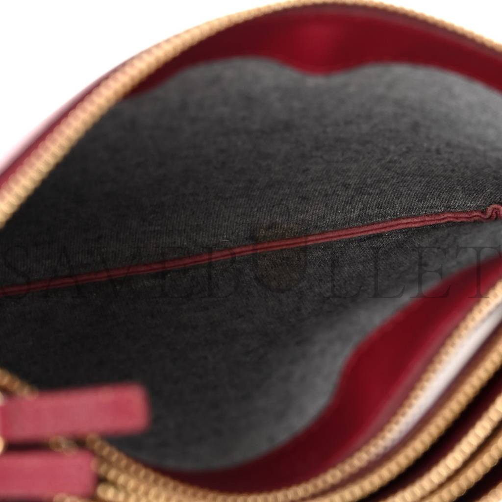 CELINE SMOOTH LAMBSKIN SMALL TRIO CROSSBODY BAG BURGUNDY (22*15*4cm) CELINE SMOOTH LAMBSKIN SMALL TRIO CROSSBODY BAG BURGUNDY (22*15*4cm)