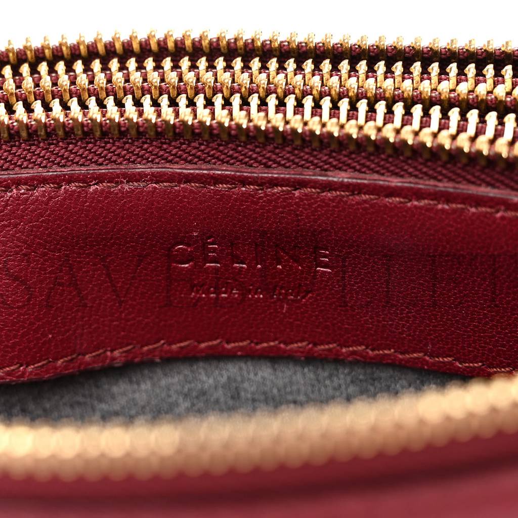 CELINE SMOOTH LAMBSKIN SMALL TRIO CROSSBODY BAG BURGUNDY (22*15*4cm) CELINE SMOOTH LAMBSKIN SMALL TRIO CROSSBODY BAG BURGUNDY (22*15*4cm)