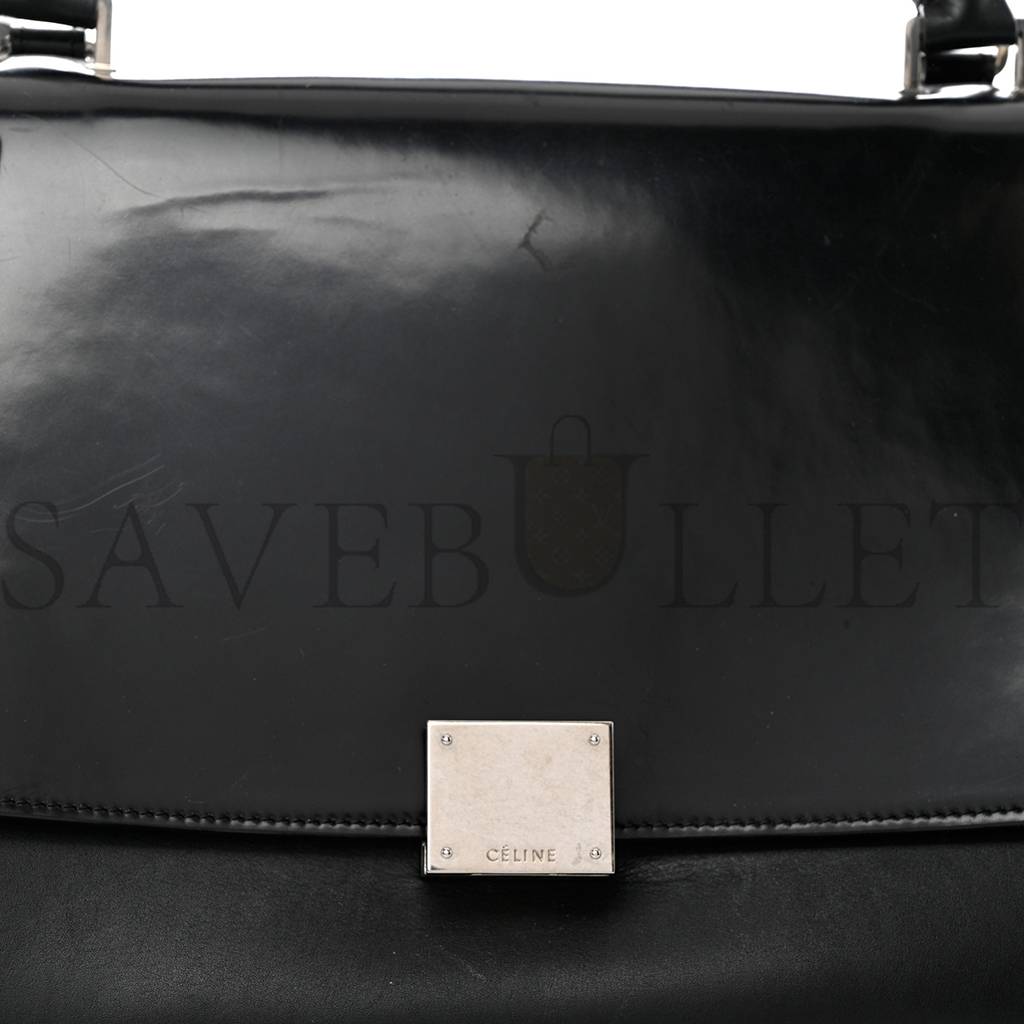 CELINE SHINY GOATSKIN SMALL TRAPEZE BLACK (27*23*17cm) CELINE SHINY GOATSKIN SMALL TRAPEZE BLACK (27*23*17cm)