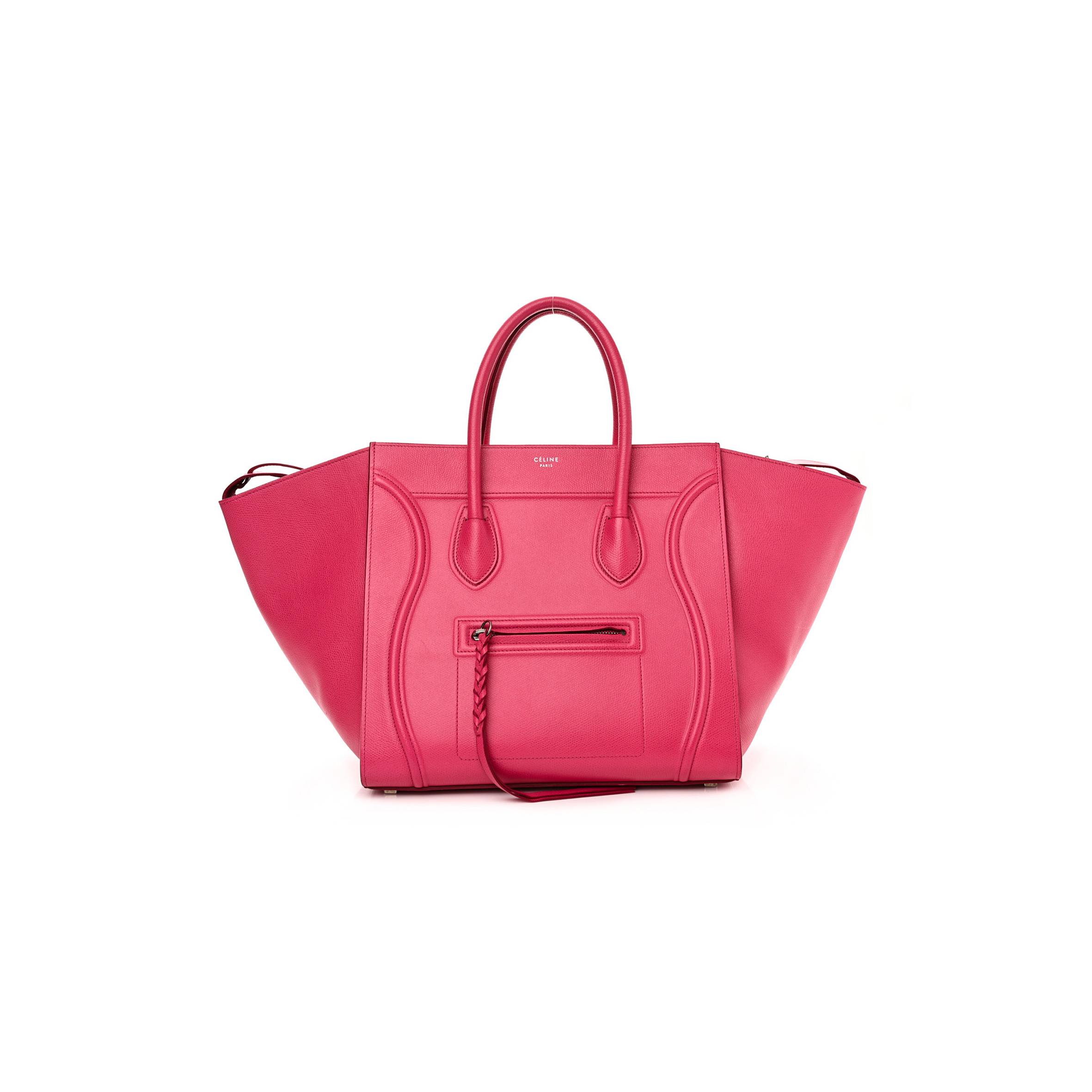 CELINE GRAINED CALFSKIN MEDIUM PHANTOM LUGGAGE FUCHSIA (30*27*25cm) CELINE GRAINED CALFSKIN MEDIUM PHANTOM LUGGAGE FUCHSIA (30*27*25cm)