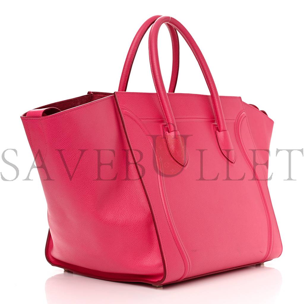 CELINE GRAINED CALFSKIN MEDIUM PHANTOM LUGGAGE FUCHSIA (30*27*25cm) CELINE GRAINED CALFSKIN MEDIUM PHANTOM LUGGAGE FUCHSIA (30*27*25cm)